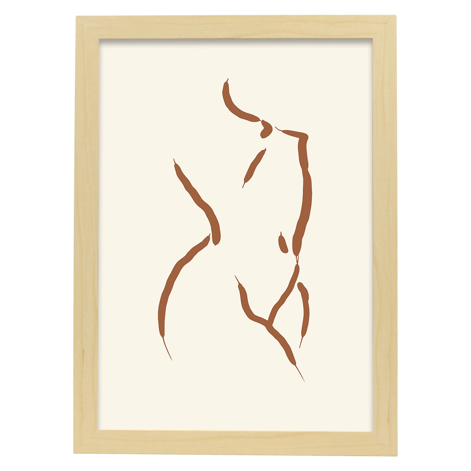 Lamina artistica decorativa con ilustración de Desnudos Matisse 07 estilo fauvista-Artwork-Nacnic-A3-Marco Madera clara-Nacnic Estudio SL