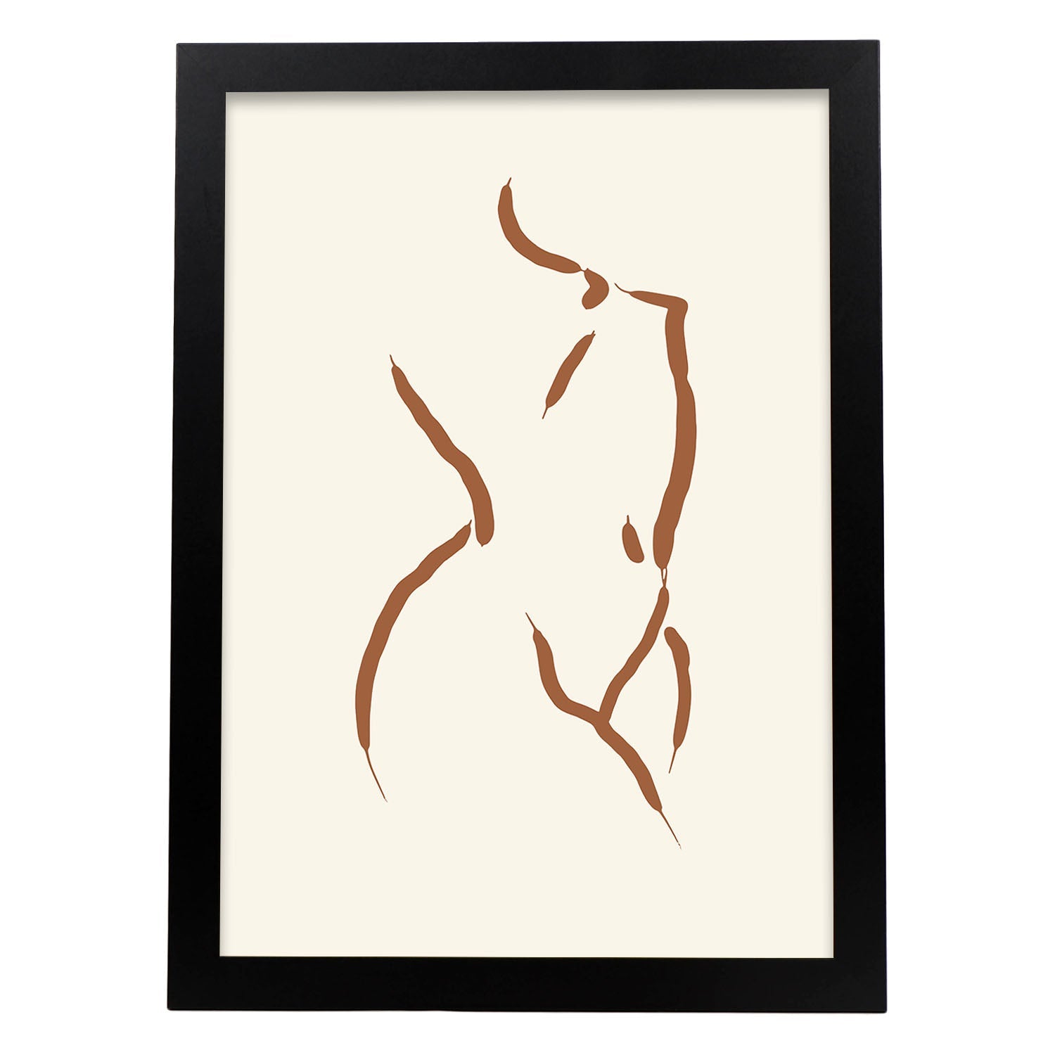 Lamina artistica decorativa con ilustración de Desnudos Matisse 07 estilo fauvista-Artwork-Nacnic-A4-Marco Negro-Nacnic Estudio SL