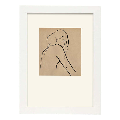 Lamina artistica decorativa con ilustración de Desnudos Matisse 08 estilo fauvista-Artwork-Nacnic-A4-Marco Blanco-Nacnic Estudio SL