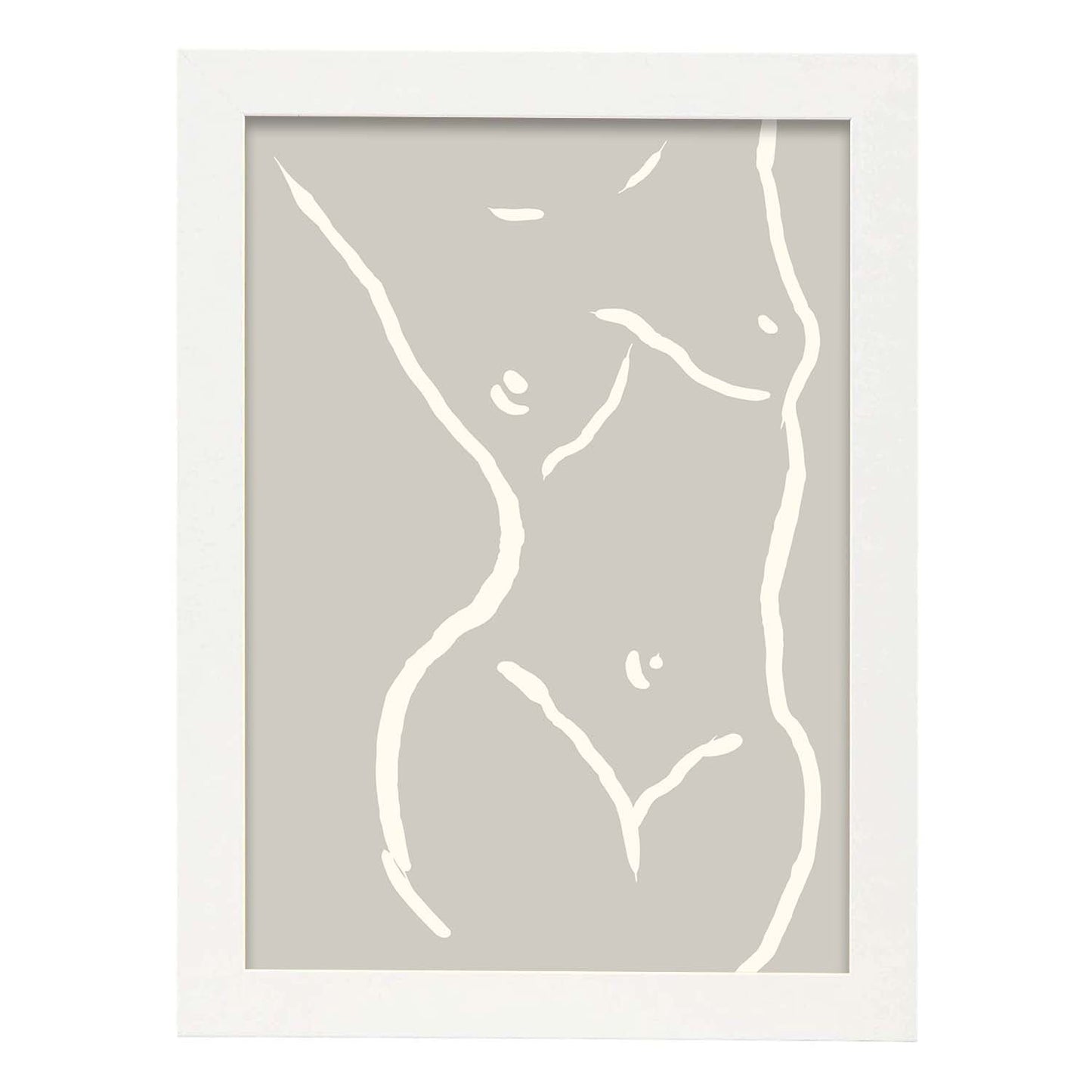 Lamina artistica decorativa con ilustración de Desnudos Matisse 09 estilo fauvista-Artwork-Nacnic-A4-Marco Blanco-Nacnic Estudio SL
