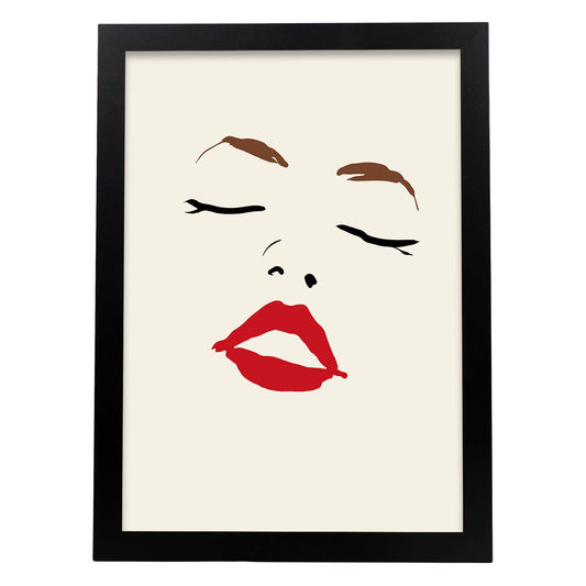 Lamina artistica decorativa con ilustración de Desnudos Matisse 10 estilo fauvista-Artwork-Nacnic-A4-Marco Negro-Nacnic Estudio SL