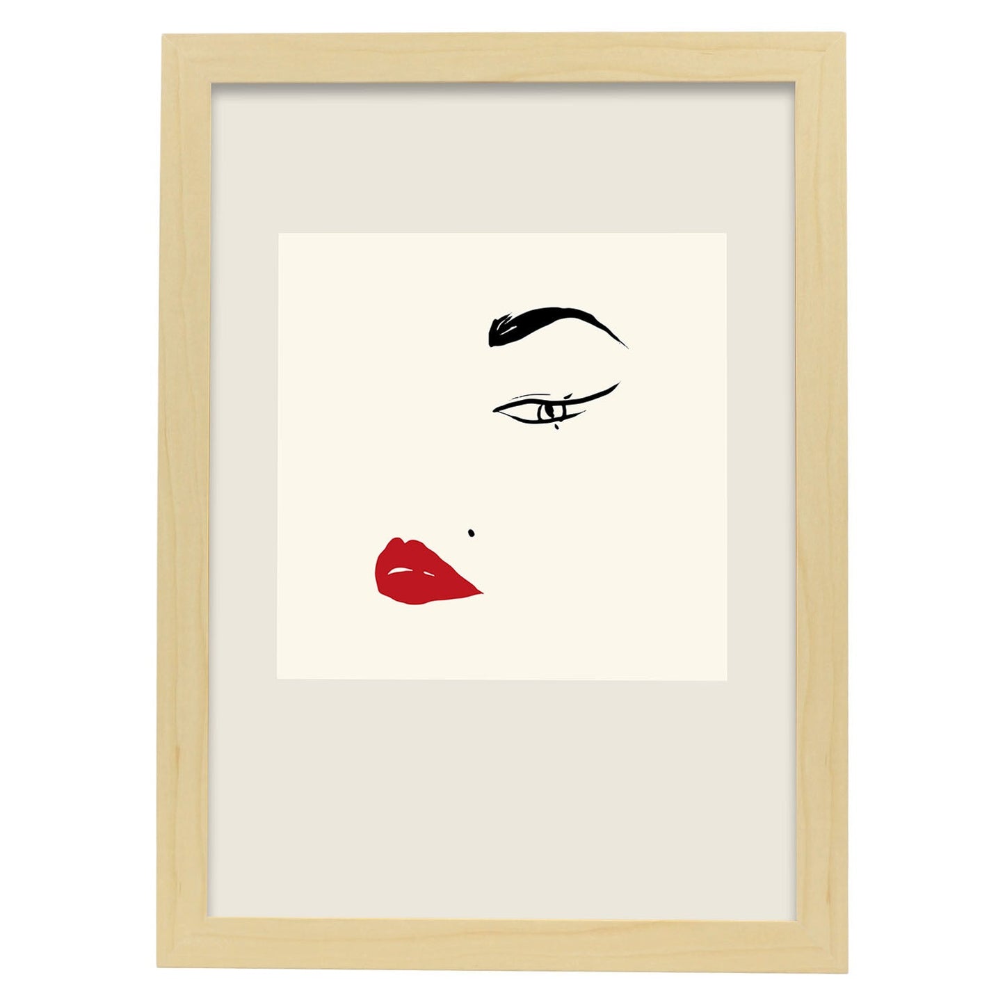 Lamina artistica decorativa con ilustración de Desnudos Matisse 11 estilo fauvista-Artwork-Nacnic-A3-Marco Madera clara-Nacnic Estudio SL