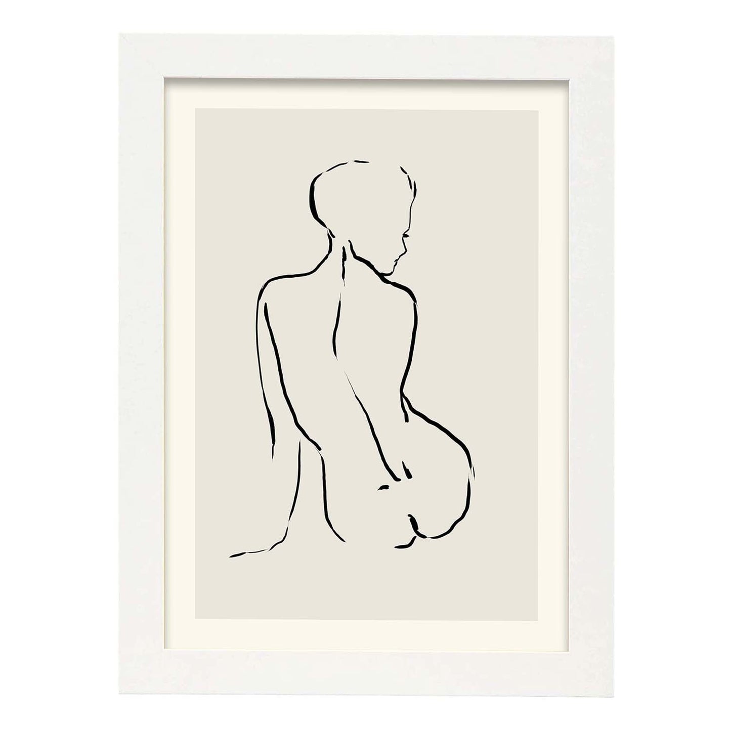 Lamina artistica decorativa con ilustración de Desnudos Matisse 12 estilo fauvista-Artwork-Nacnic-A3-Marco Blanco-Nacnic Estudio SL