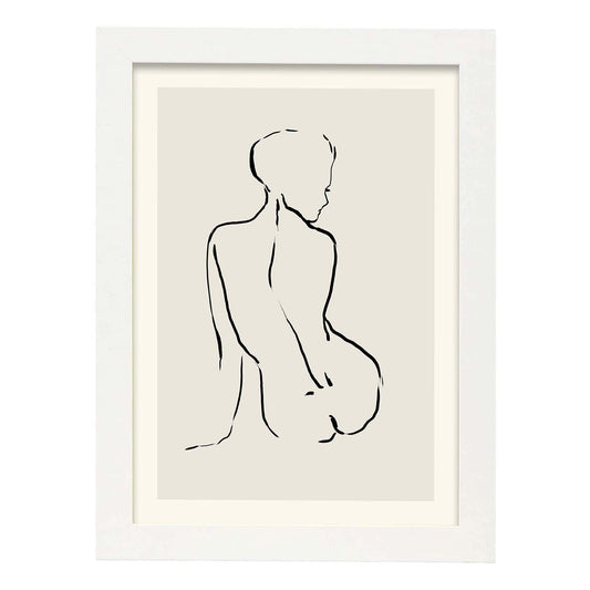 Lamina artistica decorativa con ilustración de Desnudos Matisse 12 estilo fauvista-Artwork-Nacnic-A4-Marco Blanco-Nacnic Estudio SL