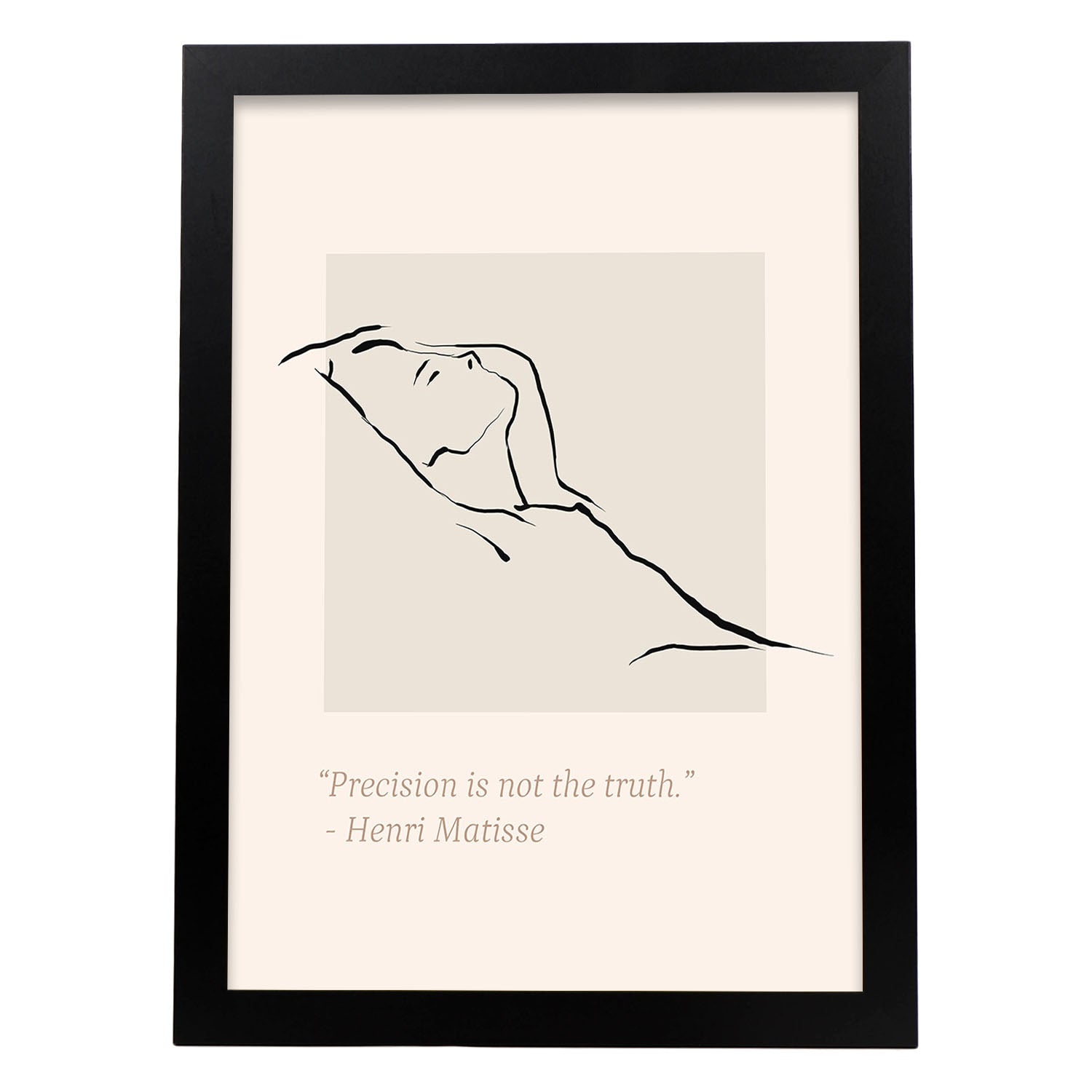 Lamina artistica decorativa con ilustración de Desnudos Matisse 14 estilo fauvista-Artwork-Nacnic-A4-Marco Negro-Nacnic Estudio SL