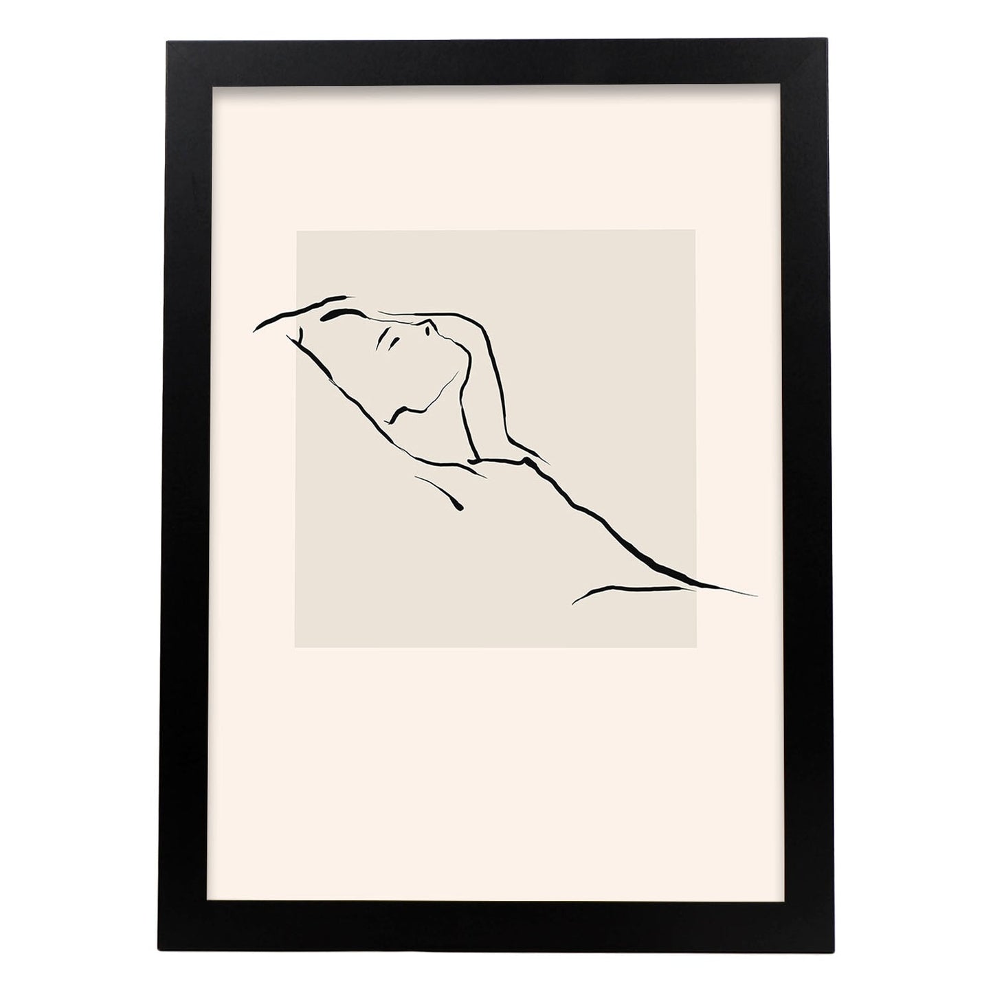 Lamina artistica decorativa con ilustración de Desnudos Matisse 15 estilo fauvista-Artwork-Nacnic-A4-Marco Negro-Nacnic Estudio SL