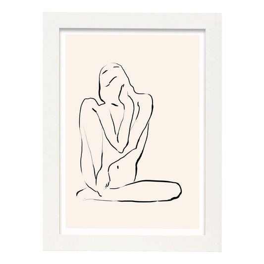 Lamina artistica decorativa con ilustración de Desnudos Matisse 16 estilo fauvista-Artwork-Nacnic-A4-Marco Blanco-Nacnic Estudio SL