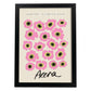 Lamina artistica decorativa con ilustración de Diseño abstracto de flor Accra-Artwork-Nacnic-A4-Marco Negro-Nacnic Estudio SL