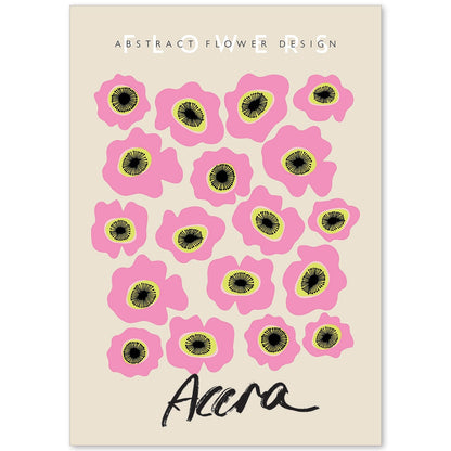Lamina artistica decorativa con ilustración de Diseño abstracto de flor Accra-Artwork-Nacnic-A4-Sin marco-Nacnic Estudio SL