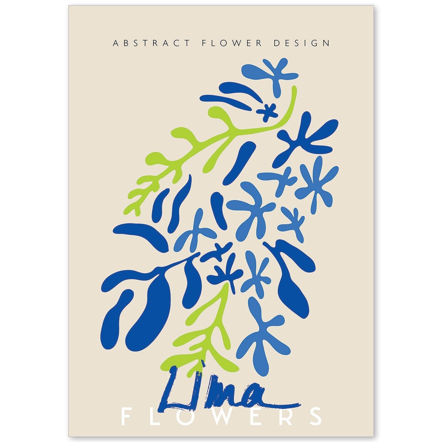 Lamina artistica decorativa con ilustración de Diseño abstracto de flor lima-Artwork-Nacnic-A4-Sin marco-Nacnic Estudio SL