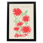 Lamina artistica decorativa con ilustración de Diseño abstracto de flor México-Artwork-Nacnic-A4-Marco Negro-Nacnic Estudio SL