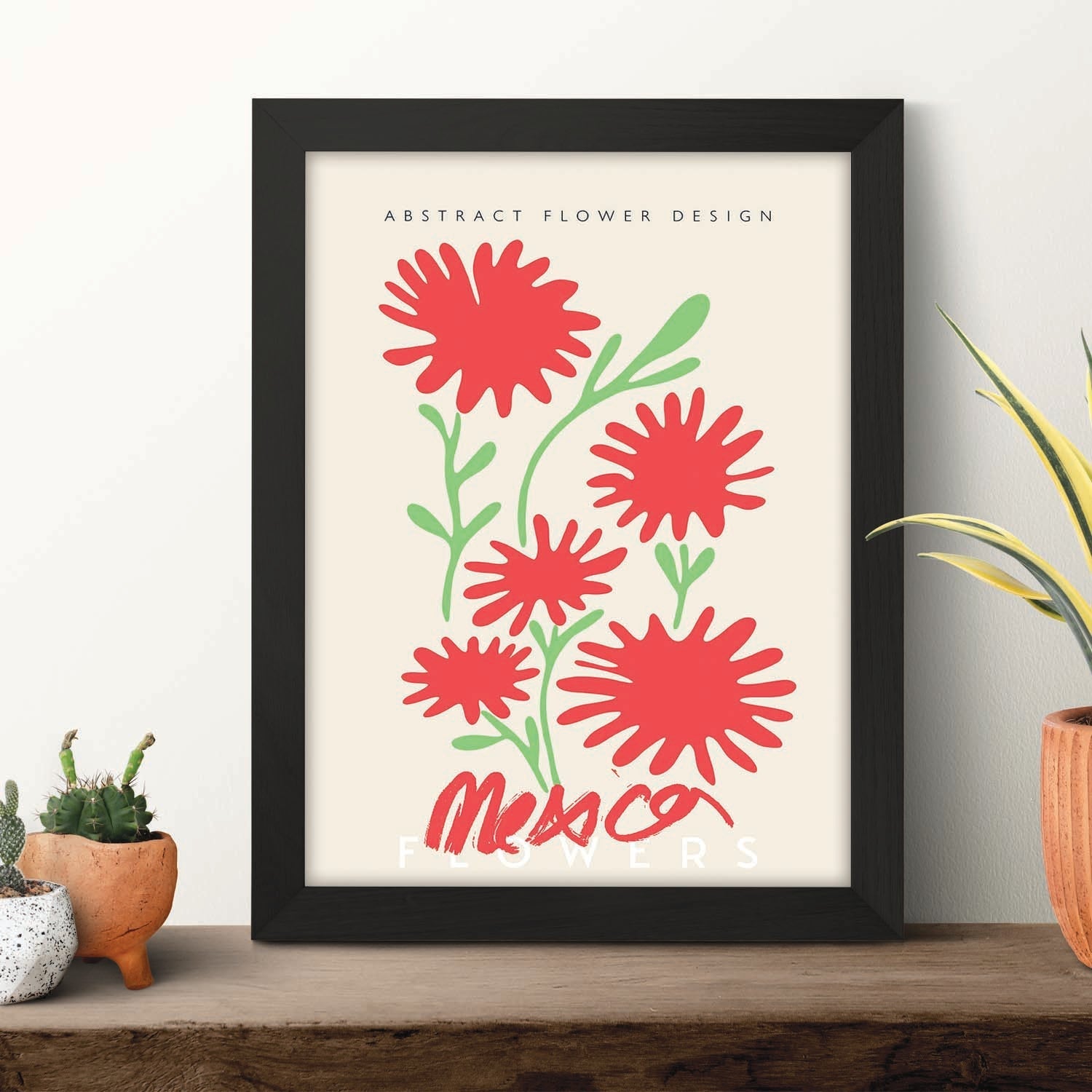 Lamina artistica decorativa con ilustración de Diseño abstracto de flor México-Artwork-Nacnic-Nacnic Estudio SL