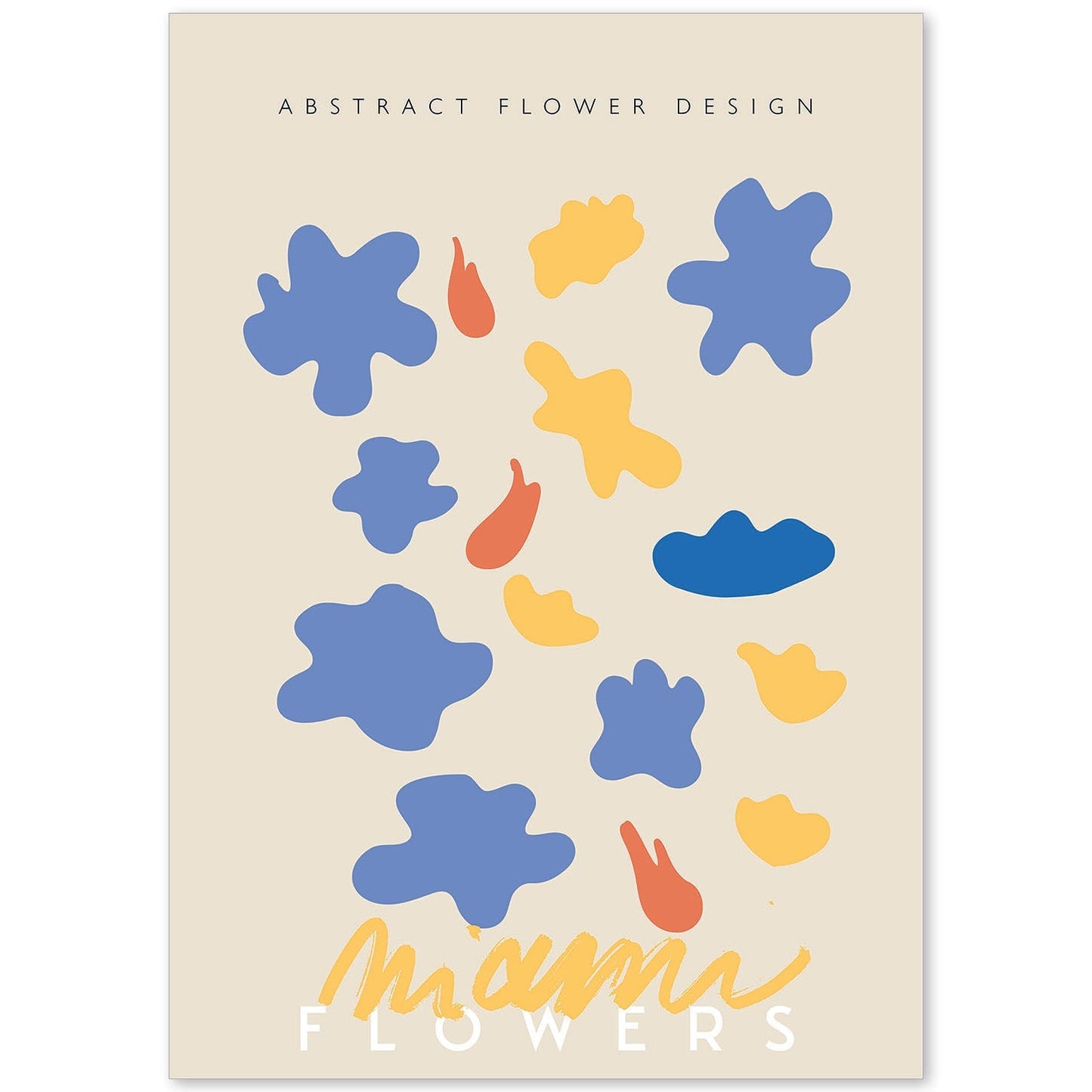 Lamina artistica decorativa con ilustración de Diseño abstracto de flor Miami-Artwork-Nacnic-A4-Sin marco-Nacnic Estudio SL