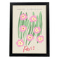 Lamina artistica decorativa con ilustración de Diseño abstracto de flor París-Artwork-Nacnic-A4-Marco Negro-Nacnic Estudio SL