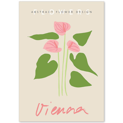 Lamina artistica decorativa con ilustración de Diseño abstracto de flor Viena-Artwork-Nacnic-A4-Sin marco-Nacnic Estudio SL