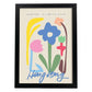 Lamina artistica decorativa con ilustración de Diseño de flor abstracto Hong Kong-Artwork-Nacnic-A3-Marco Negro-Nacnic Estudio SL