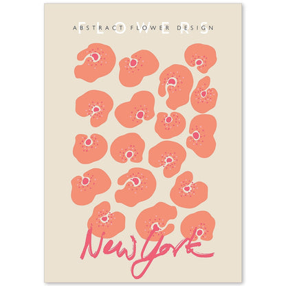 Lamina artistica decorativa con ilustración de Diseño de flor abstracto Nueva York-Artwork-Nacnic-A4-Sin marco-Nacnic Estudio SL