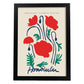 Lamina artistica decorativa con ilustración de Diseño floral abstracto Honolulu-Artwork-Nacnic-A3-Marco Negro-Nacnic Estudio SL
