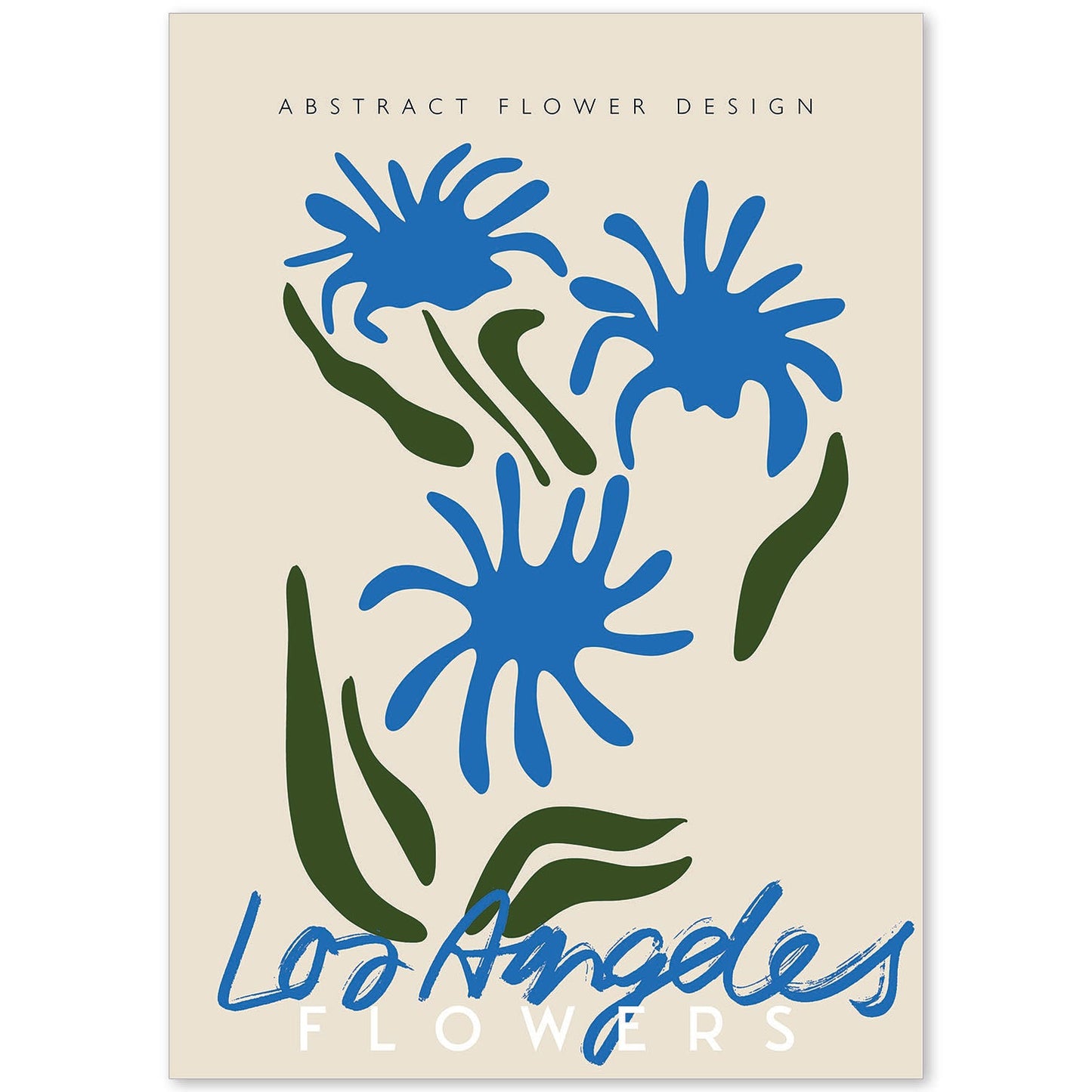 Lamina artistica decorativa con ilustración de Diseño floral abstracto Los Ángeles-Artwork-Nacnic-A4-Sin marco-Nacnic Estudio SL