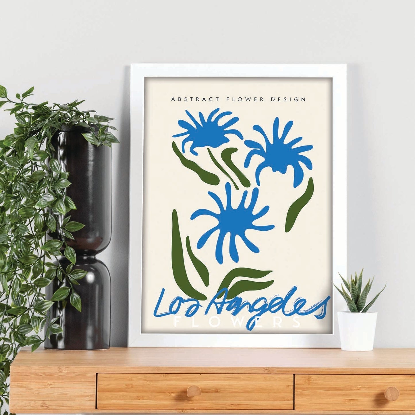 Lamina artistica decorativa con ilustración de Diseño floral abstracto Los Ángeles-Artwork-Nacnic-Nacnic Estudio SL