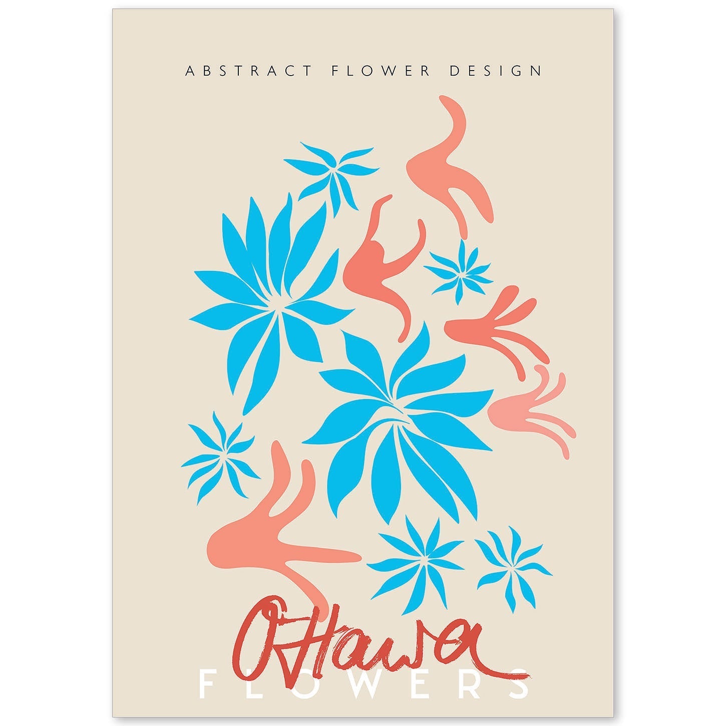 Lamina artistica decorativa con ilustración de Diseño floral abstracto Ottawa-Artwork-Nacnic-A4-Sin marco-Nacnic Estudio SL