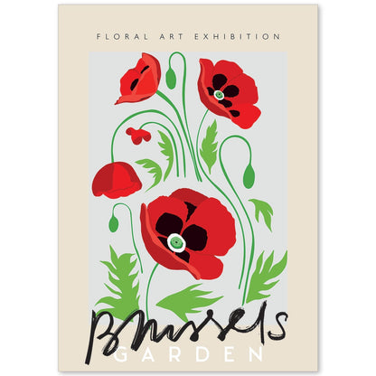 Lamina artistica decorativa con ilustración de Exposición de arte floral Bruselas-Artwork-Nacnic-A4-Sin marco-Nacnic Estudio SL