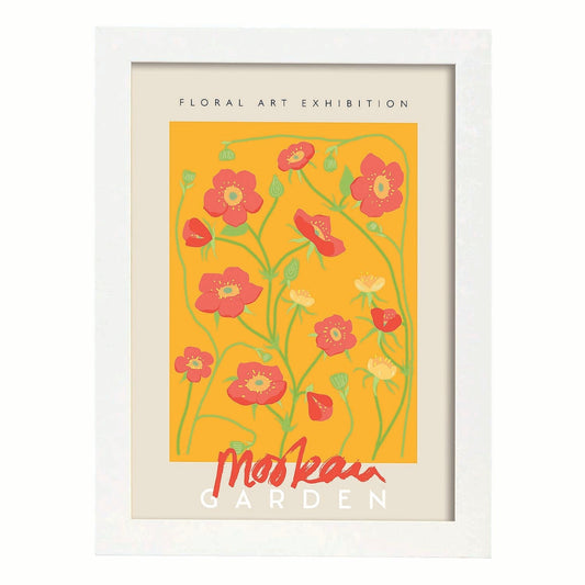 Lamina artistica decorativa con ilustración de Exposición de arte floral Moskau-Artwork-Nacnic-A4-Marco Blanco-Nacnic Estudio SL