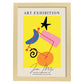 Lamina artistica decorativa con ilustración de Exposición Joan Miro 1 estilo Surrealista-Artwork-Nacnic-A3-Marco Madera clara-Nacnic Estudio SL