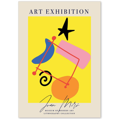 Lamina artistica decorativa con ilustración de Exposición Joan Miro 1 estilo Surrealista-Artwork-Nacnic-A4-Sin marco-Nacnic Estudio SL