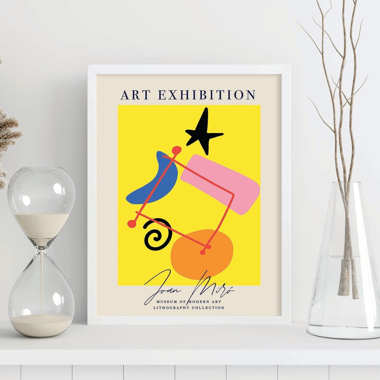 Lamina artistica decorativa con ilustración de Exposición Joan Miro 1 estilo Surrealista-Artwork-Nacnic-Nacnic Estudio SL