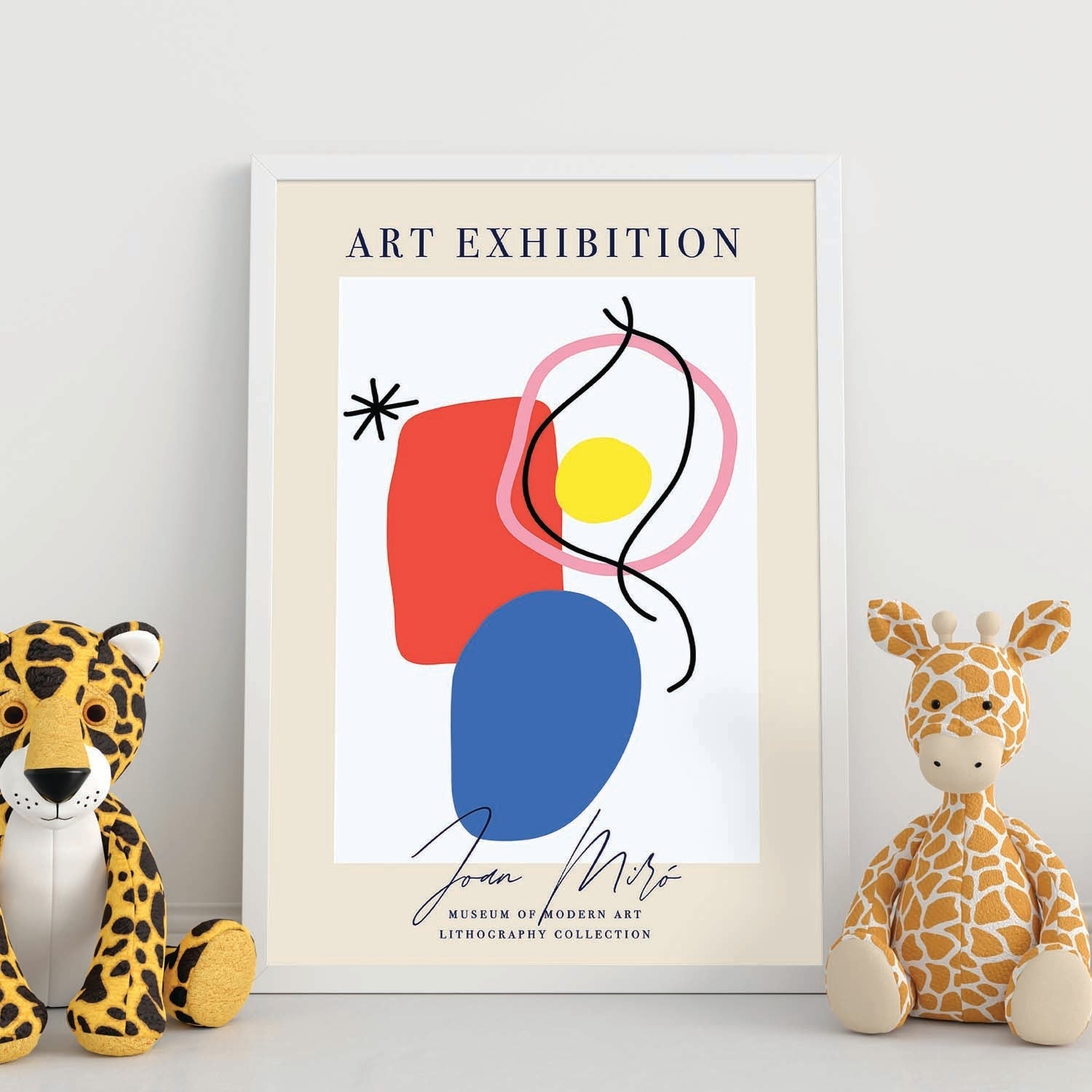 Lamina artistica decorativa con ilustración de Exposición Joan Miro 2 estilo Surrealista-Artwork-Nacnic-Nacnic Estudio SL