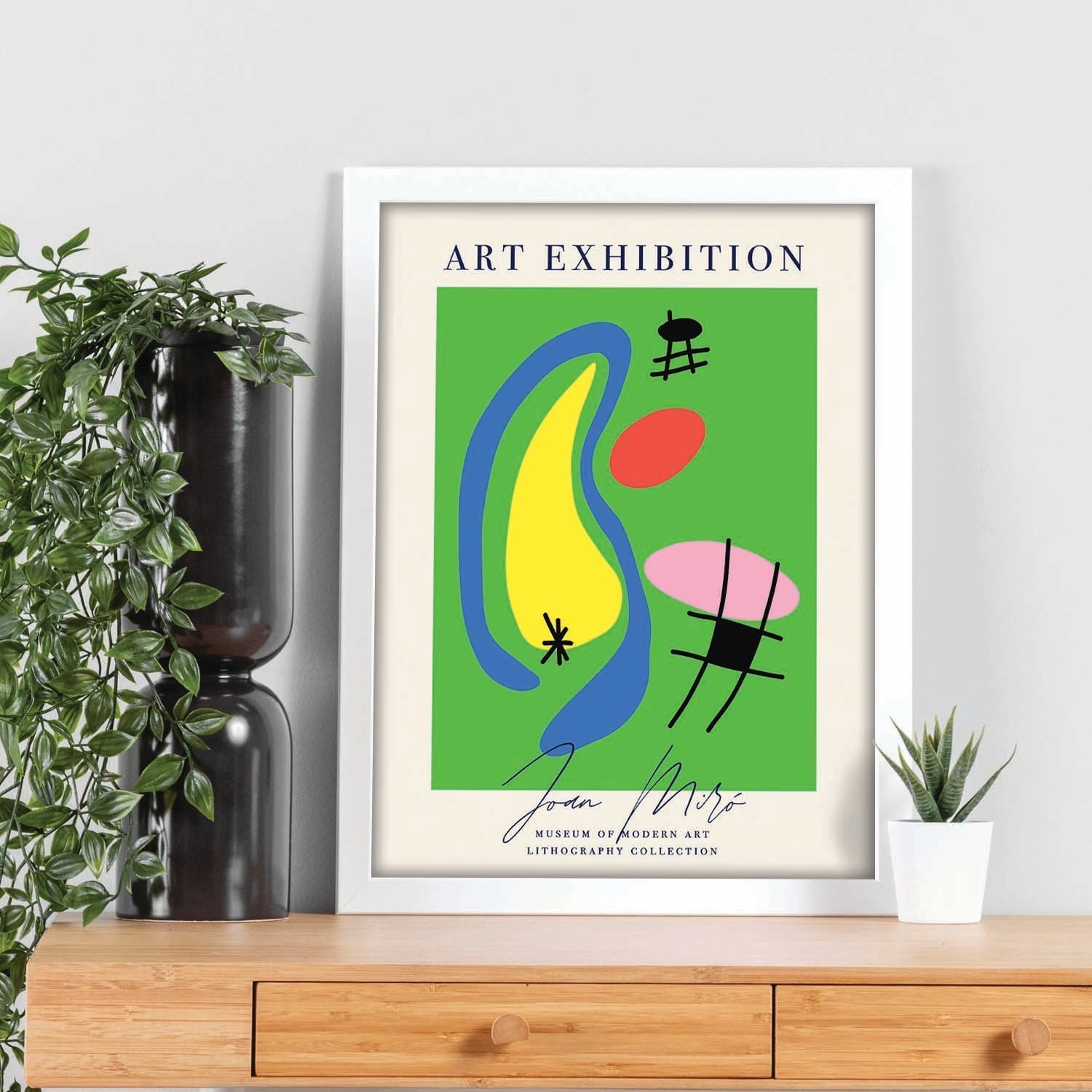 Lamina artistica decorativa con ilustración de Exposición Joan Miro 3 estilo Surrealista-Artwork-Nacnic-Nacnic Estudio SL