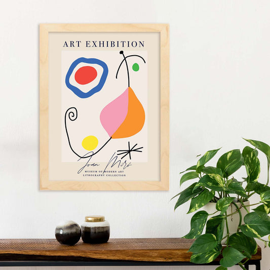 Lamina artistica decorativa con ilustración de Exposición Joan Miro 7 estilo Surrealista-Artwork-Nacnic-Nacnic Estudio SL