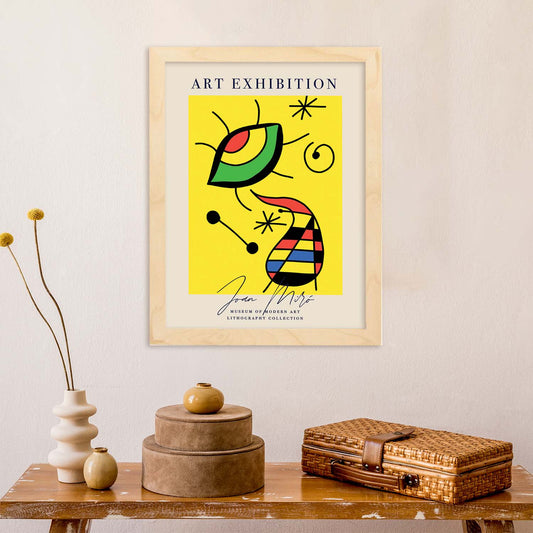 Lamina artistica decorativa con ilustración de Exposición Joan Miro 8 estilo Surrealista-Artwork-Nacnic-Nacnic Estudio SL