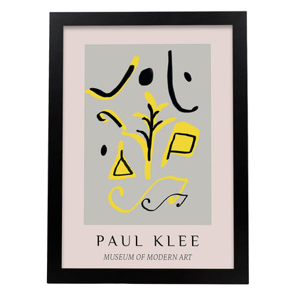 Lamina artistica decorativa con ilustración de Exposición Klee 7 estilo Expresionista-Artwork-Nacnic-A4-Marco Negro-Nacnic Estudio SL