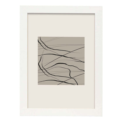 Lamina artistica decorativa con ilustración de Exposición Kline 13 estilo Abstracto-Artwork-Nacnic-A4-Marco Blanco-Nacnic Estudio SL