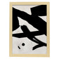 Lamina artistica decorativa con ilustración de Exposición Kline 3 estilo Abstracto-Artwork-Nacnic-A4-Marco Madera clara-Nacnic Estudio SL