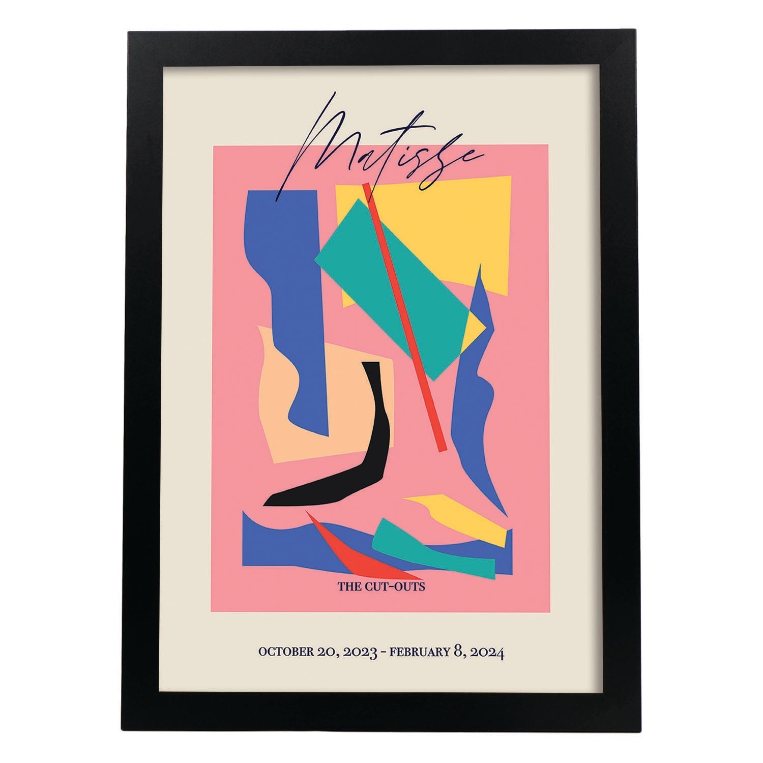 Lamina artistica decorativa con ilustración de Exposición Matisse 11 estilo fauvista-Artwork-Nacnic-A4-Marco Negro-Nacnic Estudio SL