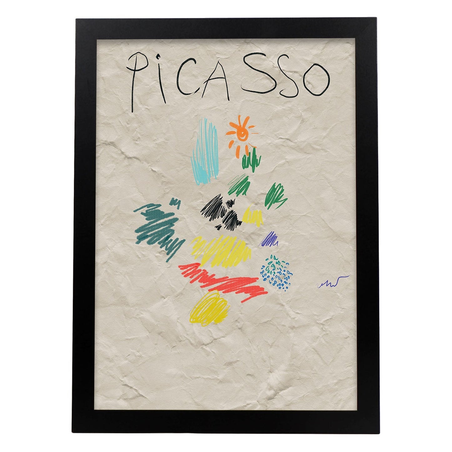 Lamina artistica decorativa con ilustración de Exposición Picasso 1-Artwork-Nacnic-A3-Marco Negro-Nacnic Estudio SL