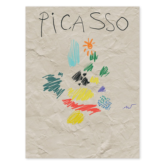 Lamina artistica decorativa con ilustración de Exposición Picasso 1-Artwork-Nacnic-A4-Sin marco-Nacnic Estudio SL