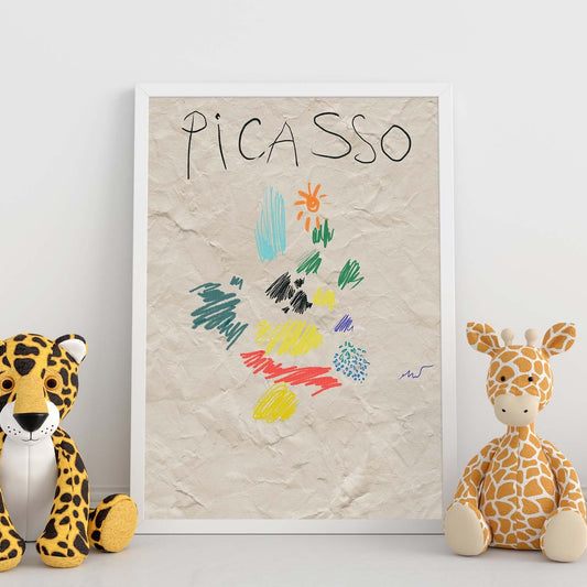 Lamina artistica decorativa con ilustración de Exposición Picasso 1-Artwork-Nacnic-Nacnic Estudio SL