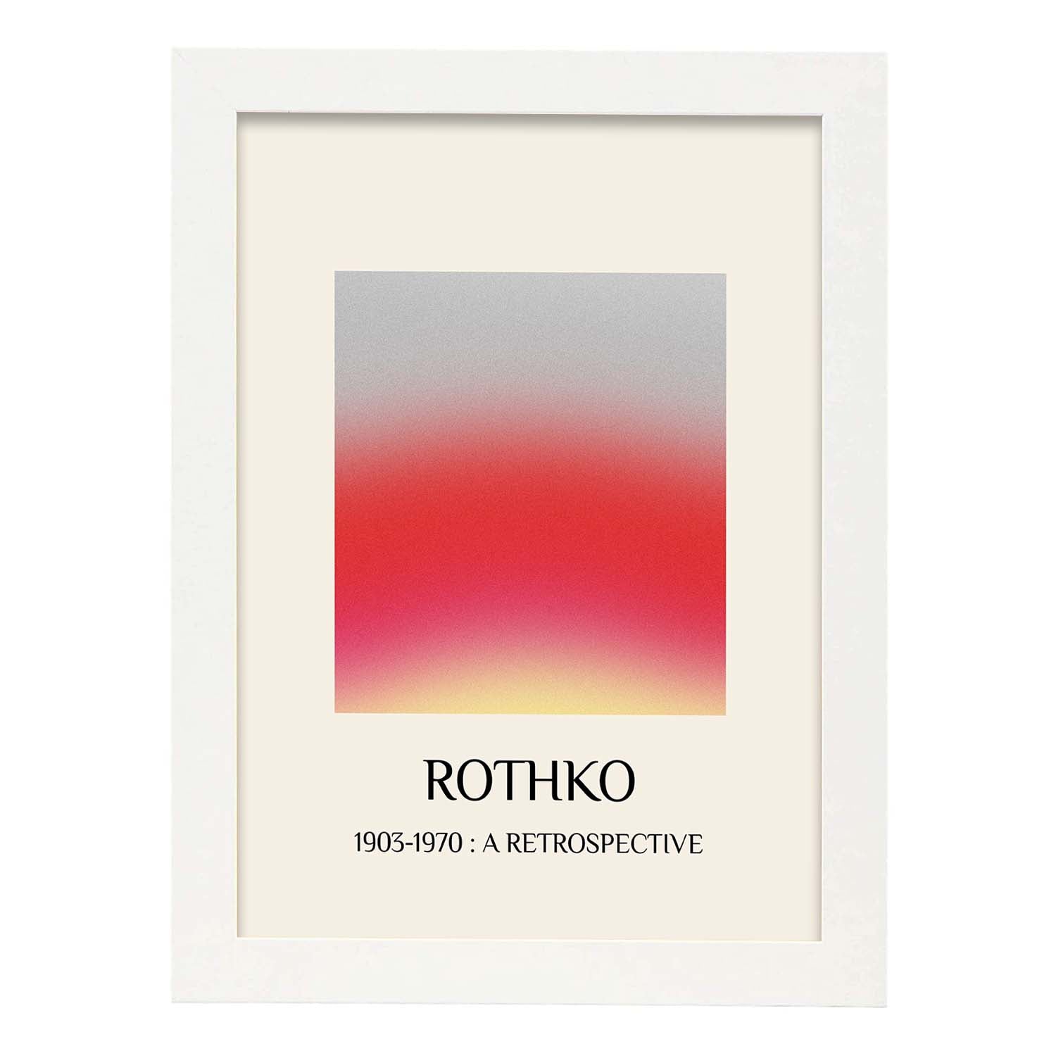 Lamina artistica decorativa con ilustración de Exposición Rothko 5 estilo expresionismo abstracto-Artwork-Nacnic-A3-Marco Blanco-Nacnic Estudio SL