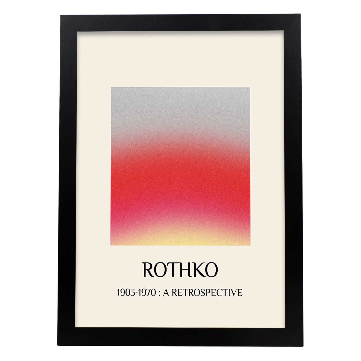 Lamina artistica decorativa con ilustración de Exposición Rothko 5 estilo expresionismo abstracto-Artwork-Nacnic-A3-Marco Negro-Nacnic Estudio SL