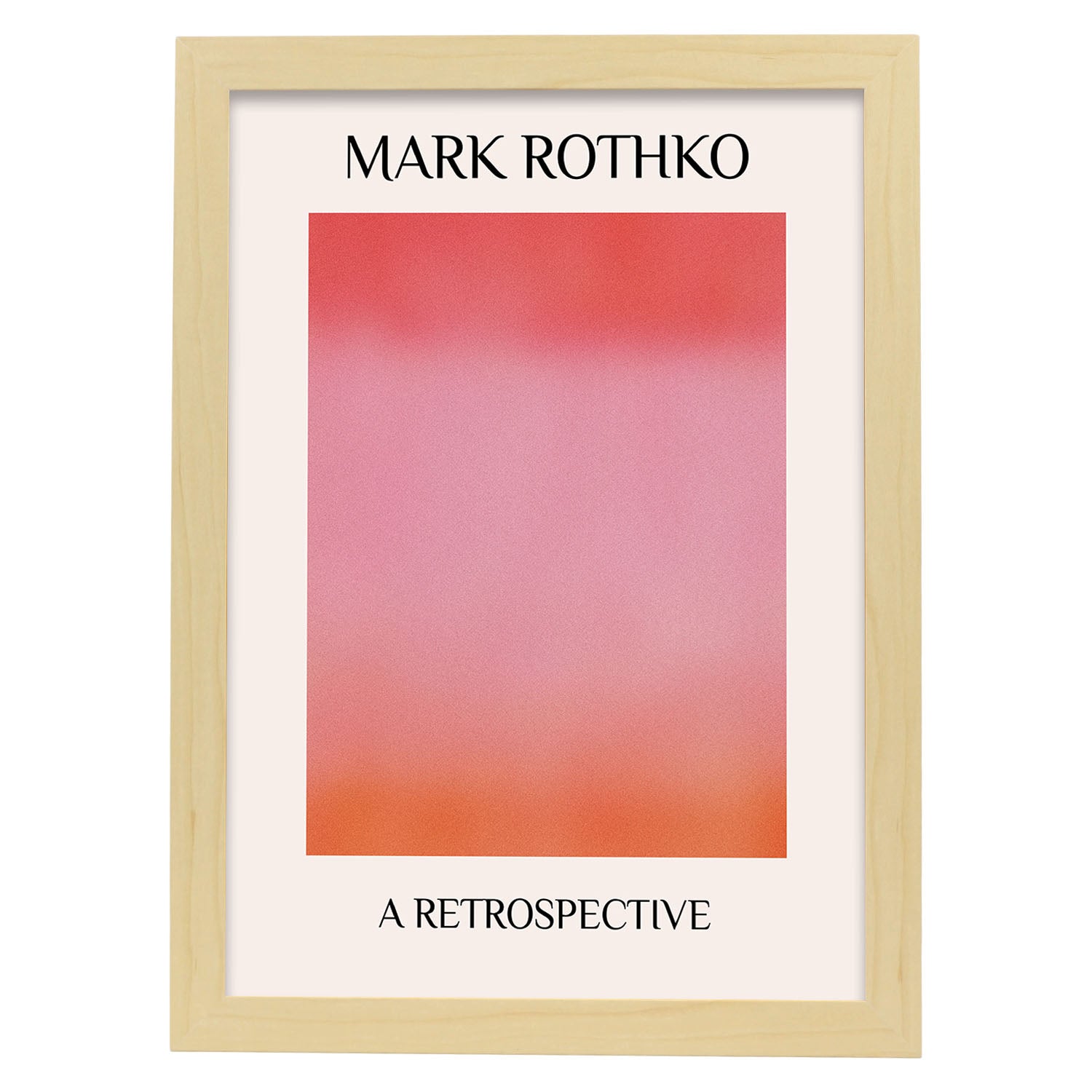 Lamina artistica decorativa con ilustración de Exposición Rothko 6 estilo expresionismo abstracto-Artwork-Nacnic-A3-Marco Madera clara-Nacnic Estudio SL