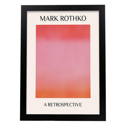 Lamina artistica decorativa con ilustración de Exposición Rothko 6 estilo expresionismo abstracto-Artwork-Nacnic-A4-Marco Negro-Nacnic Estudio SL