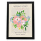 Lamina artistica decorativa con ilustración de Flores de boda 01-Artwork-Nacnic-A4-Marco Negro-Nacnic Estudio SL