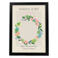 Lamina artistica decorativa con ilustración de Flores de boda 02-Artwork-Nacnic-A3-Marco Negro-Nacnic Estudio SL