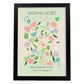 Lamina artistica decorativa con ilustración de Flores de boda 03-Artwork-Nacnic-A4-Marco Negro-Nacnic Estudio SL