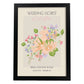 Lamina artistica decorativa con ilustración de Flores de boda 04-Artwork-Nacnic-A3-Marco Negro-Nacnic Estudio SL