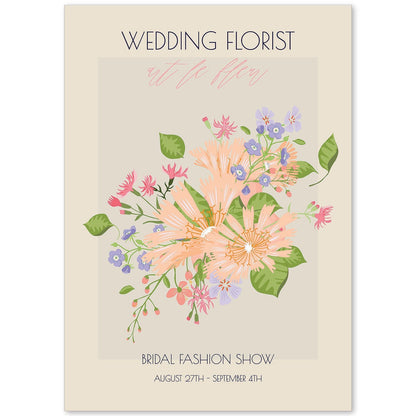 Lamina artistica decorativa con ilustración de Flores de boda 04-Artwork-Nacnic-A4-Sin marco-Nacnic Estudio SL